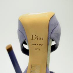 Pre Owned Dior Purple Suede Platform Sandals Size 37.5