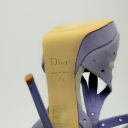 Pre Owned Dior Purple Suede Platform Sandals Size 37.5