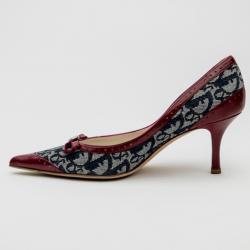 مملوكة مسبقًا Christian Dior Monogram Pointed Toe Pumps With Red Trim Size 38