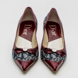 مملوكة مسبقًا Christian Dior Monogram Pointed Toe Pumps With Red Trim Size 38