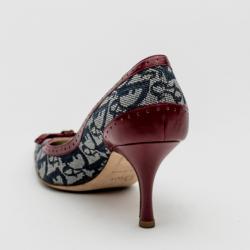 مملوكة مسبقًا Christian Dior Monogram Pointed Toe Pumps With Red Trim Size 38