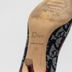 مملوكة مسبقًا Christian Dior Monogram Pointed Toe Pumps With Red Trim Size 38