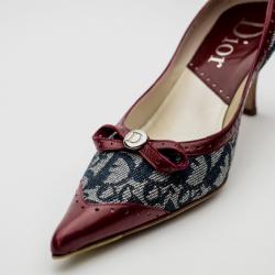 مملوكة مسبقًا Christian Dior Monogram Pointed Toe Pumps With Red Trim Size 38