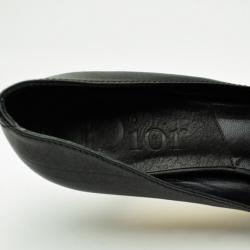 Pre Owned Christian Dior Black Leather Peep Toe Pumps Size 38