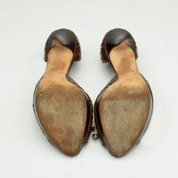 Pre Owned Christian Dior Brown D'Orsay Open Toe Pumps Size 37