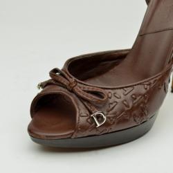 Pre Owned Christian Dior Brown D'Orsay Open Toe Pumps Size 37