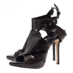 Pre Owned صندل ديور إكستريم كت أوت جلد نقشة الثعبان مقاس 36