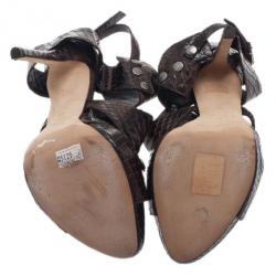 Pre Owned صندل ديور إكستريم كت أوت جلد نقشة الثعبان مقاس 36