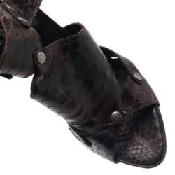 Pre Owned صندل ديور إكستريم كت أوت جلد نقشة الثعبان مقاس 36