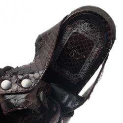 Pre Owned صندل ديور إكستريم كت أوت جلد نقشة الثعبان مقاس 36