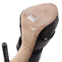 Pre Owned صندل ديور إكستريم كت أوت جلد نقشة الثعبان مقاس 36