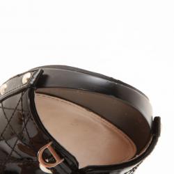 Pre Owned Dior Black Leather Cannage Slides Size 39