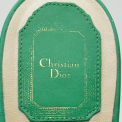 Pre Owned Dior Green Leather Flat Sandals Size 38.5