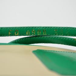 Pre Owned Dior Green Leather Flat Sandals Size 38.5