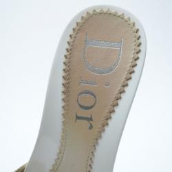 Pre Owned Dior White Bow Detail Sandals Size 38