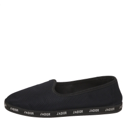 مملوكة مسبقًا Dior Black Technical Fabric J'adior Slip on Flats Size 40