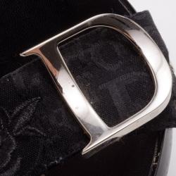 مملوكة مسبقًا Dior Black Embroidered Slides Size 38