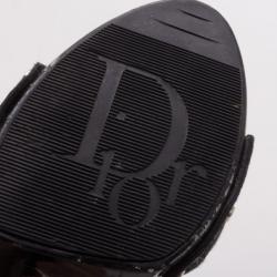 مملوكة مسبقًا Dior Black Embroidered Slides Size 38