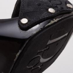 مملوكة مسبقًا Dior Black Embroidered Slides Size 38