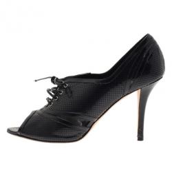 Pre Owned Dior Black Leather Oxford Pumps Size 39.5