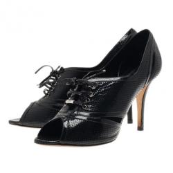 Pre Owned Dior Black Leather Oxford Pumps Size 39.5