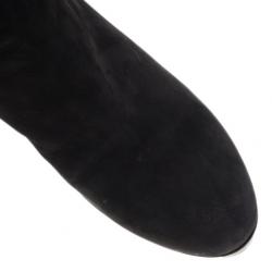 Pre Owned Dior Black Suede and Fur Ankle Boots Size 40