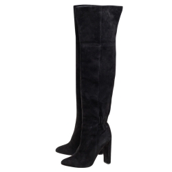 مملوكة مسبقًا Dior Black Suede Knee Length Boots Size 37.5