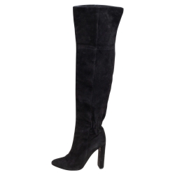 مملوكة مسبقًا Dior Black Suede Knee Length Boots Size 37.5