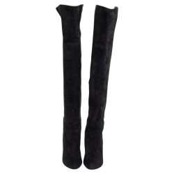 مملوكة مسبقًا Dior Black Suede Knee Length Boots Size 37.5