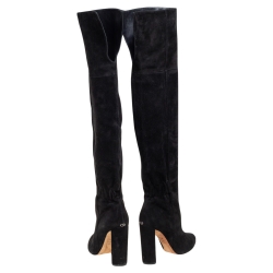 مملوكة مسبقًا Dior Black Suede Knee Length Boots Size 37.5