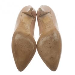 Pre Owned حذاء كعب عالي ديور ميس ديور جلد لامع نود مقاس 36