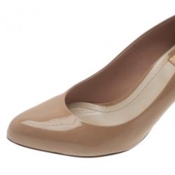 Pre Owned حذاء كعب عالي ديور ميس ديور جلد لامع نود مقاس 36