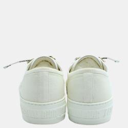 Pre Owned Dior White Ivory Leather Walk'n Dior Sneakers Size EU 36