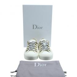 Pre Owned Dior White Ivory Leather Walk'n Dior Sneakers Size EU 36