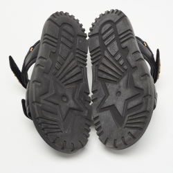 Pre Owned Dior Black Leather DiorAct Sandals Size 37