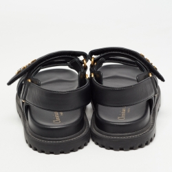 Pre Owned Dior Black Leather DiorAct Sandals Size 37