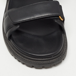 Pre Owned Dior Black Leather DiorAct Sandals Size 37