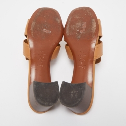 Dior Brown Leather 30 Montaigne Slides Size 38.5