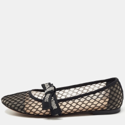 Dior Black Mesh Miss J'adior Ballet Flats Size 35