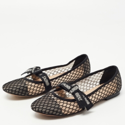 Dior Black Mesh Miss J'adior Ballet Flats Size 35