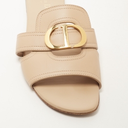 Dior Beige Leather 30 Montaigne Flat Slides Size 40
