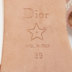 Pre Owned Dior Metallic Pink Canvas Dway  Slide Sandals Size 39