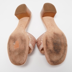 Pre Owned Dior Metallic Pink Canvas Dway  Slide Sandals Size 39