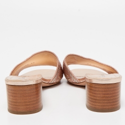 Pre Owned Dior Metallic Pink Canvas Dway  Slide Sandals Size 39