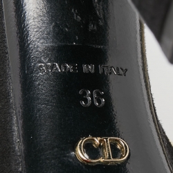 Dior Black/Gold Suede and Leather Ankle Strap Sandals Size 36