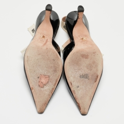 مملوكة مسبقًا Dior Black Patent Leather J'adior Slingback Pumps Size 40.5