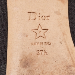Pre Owned Dior Black Knit Fabric Mary Jane Ballet Flats Size 37.5