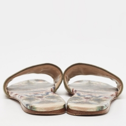 Dior Multicolor Canvas Dway  Flat Slides Size 41 