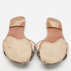 Dior Multicolor Canvas Dway  Flat Slides Size 41 