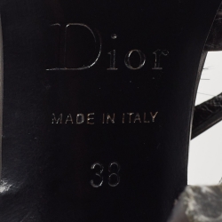 Pre Owned Dior Black Leather and Mink Fur Slingback Pumps Size 38